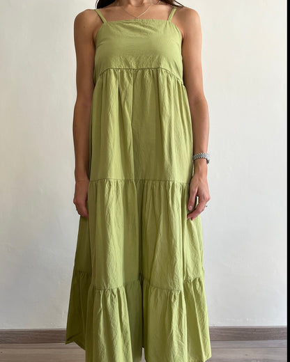 Maxi abito a balze con fiocco art.13897