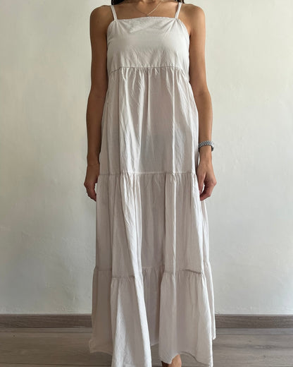 Maxi abito a balze con fiocco art.13897