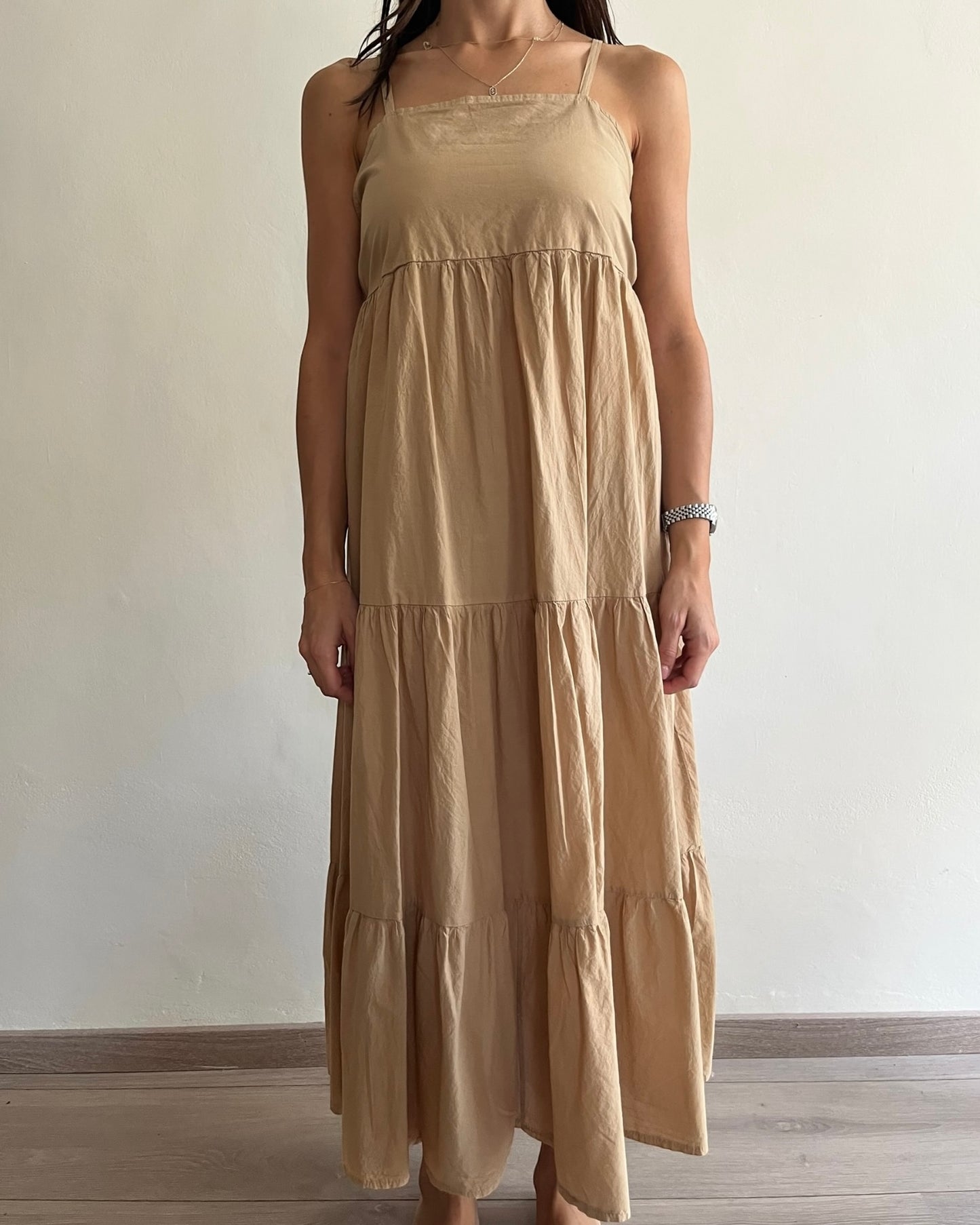 Maxi abito a balze con fiocco art.13897