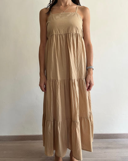 Maxi abito a balze con fiocco art.13897