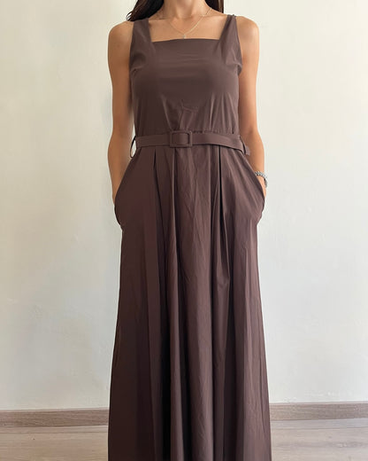 Abito spallina,svasato con cinta art. 58090 CHEAP CHIC
