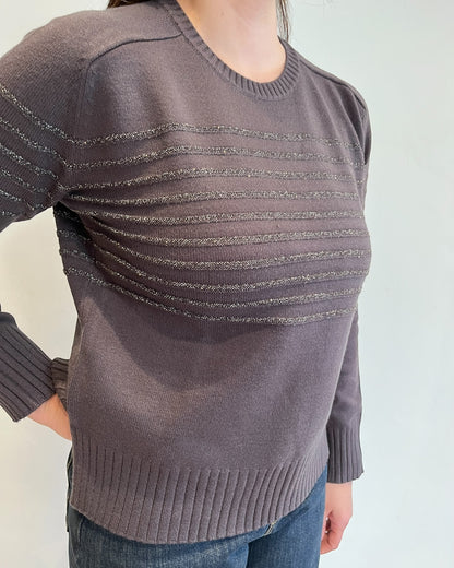 Maglia righe lurex art. 255W6151 ANIS WHITE