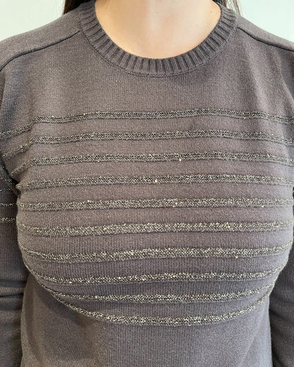 Maglia righe lurex art. 255W6151 ANIS WHITE