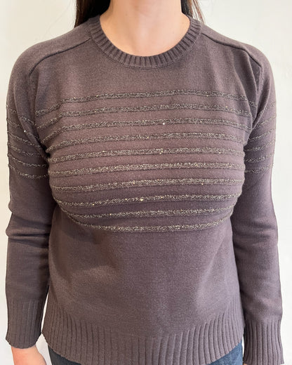 Maglia righe lurex art. 255W6151 ANIS WHITE