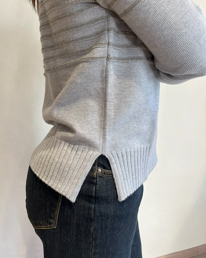 Maglia righe lurex art. 255W6151 ANIS WHITE