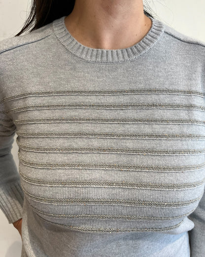 Maglia righe lurex art. 255W6151 ANIS WHITE