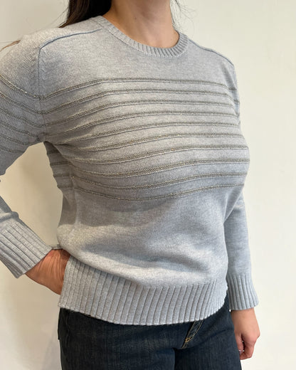 Maglia righe lurex art. 255W6151 ANIS WHITE