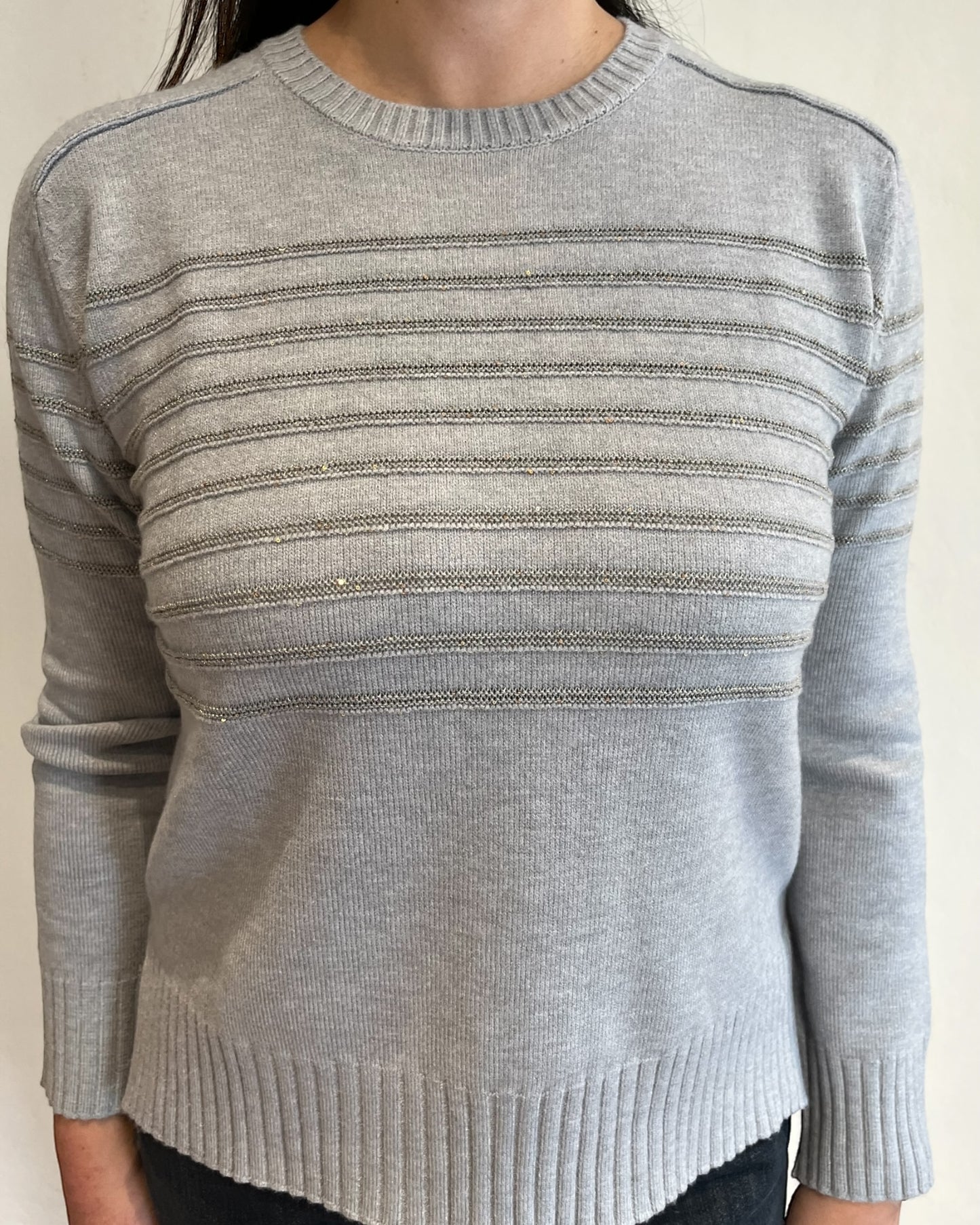 Maglia righe lurex art. 255W6151 ANIS WHITE