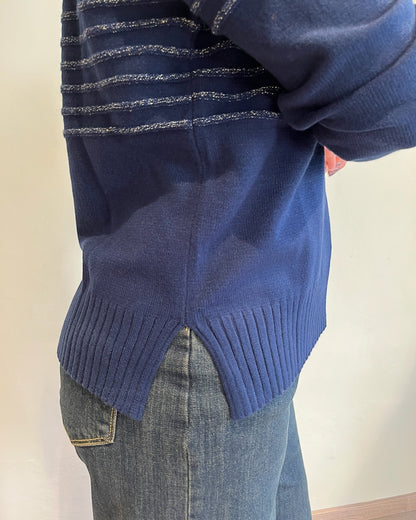 Maglia righe lurex art. 255W6151 ANIS WHITE