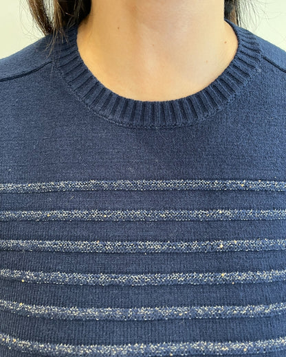 Maglia righe lurex art. 255W6151 ANIS WHITE