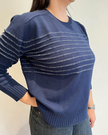 Maglia righe lurex art. 255W6151 ANIS WHITE