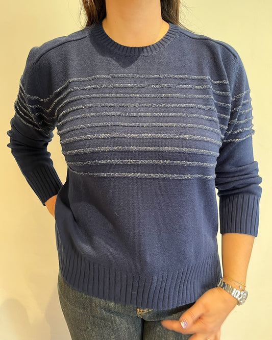 Maglia righe lurex art. 255W6151 ANIS WHITE