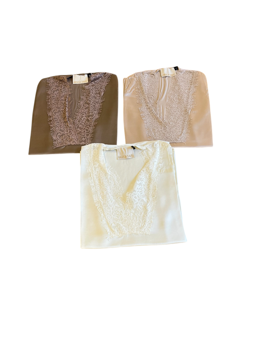 canotta raso scollo V pizzo art. QI9BD8 ANGELA DAVIS