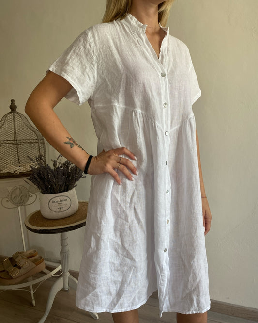 Abito lino collo coreana art. 5067 CHEAP&CHIC