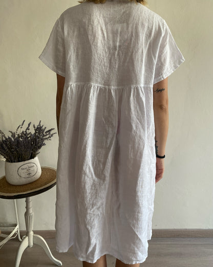 Abito lino collo coreana art. 5067 CHEAP&CHIC