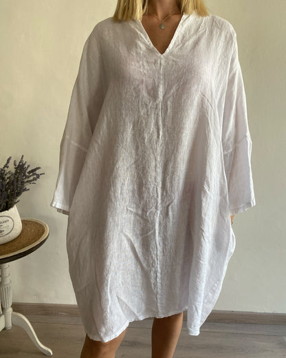 Abito lino scollo V con manica pipistrello CHEAP&CHIC art.4975