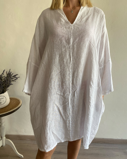 Abito lino scollo V con manica pipistrello CHEAP&CHIC art.4975
