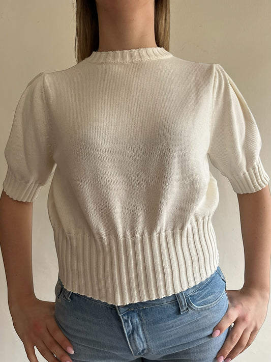 Maglia crop manica palloncino art. 7AB7062 VICOLO