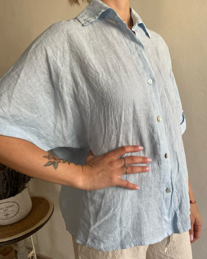 Camicia lino manica corta art. 5028 CHEAP&CHIC