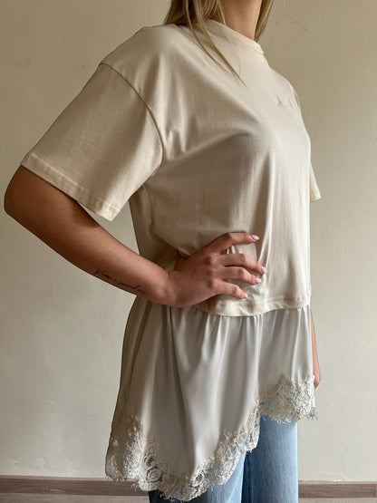 T-shirt con raso e pizzo art. S26M866 MOTEL