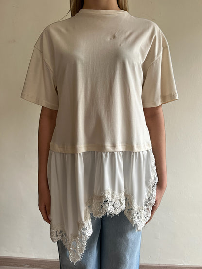 T-shirt con raso e pizzo art. S26M866 MOTEL