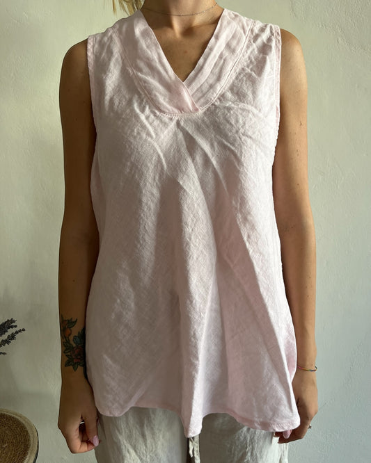 Top lino scollo V art. 6294 CHEAP&CHIC