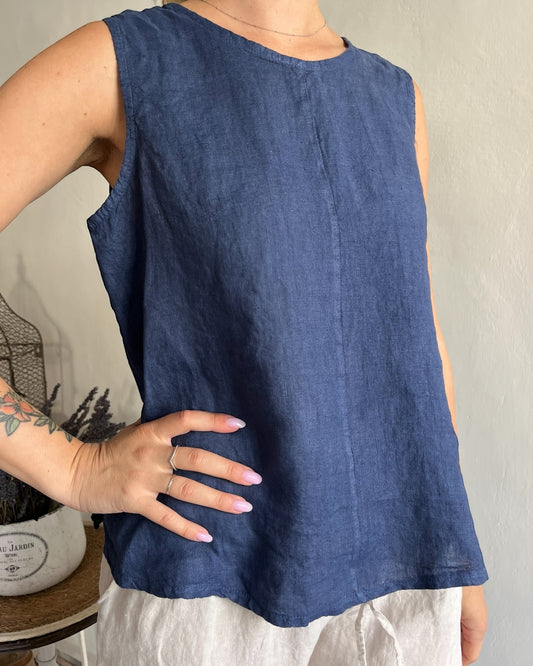 Top lino girocollo art. 6288 CHEAP&CHIC