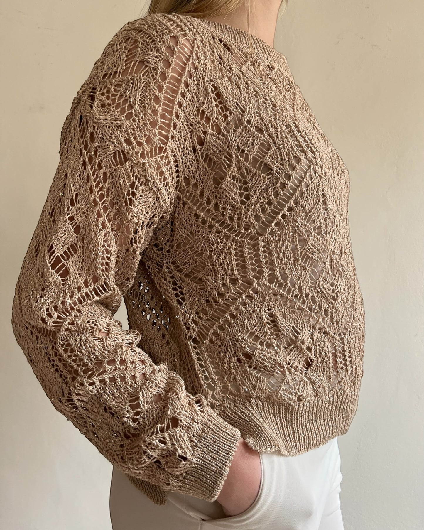 Maglia crochet con mini paillettes art. D90068 MOTEL