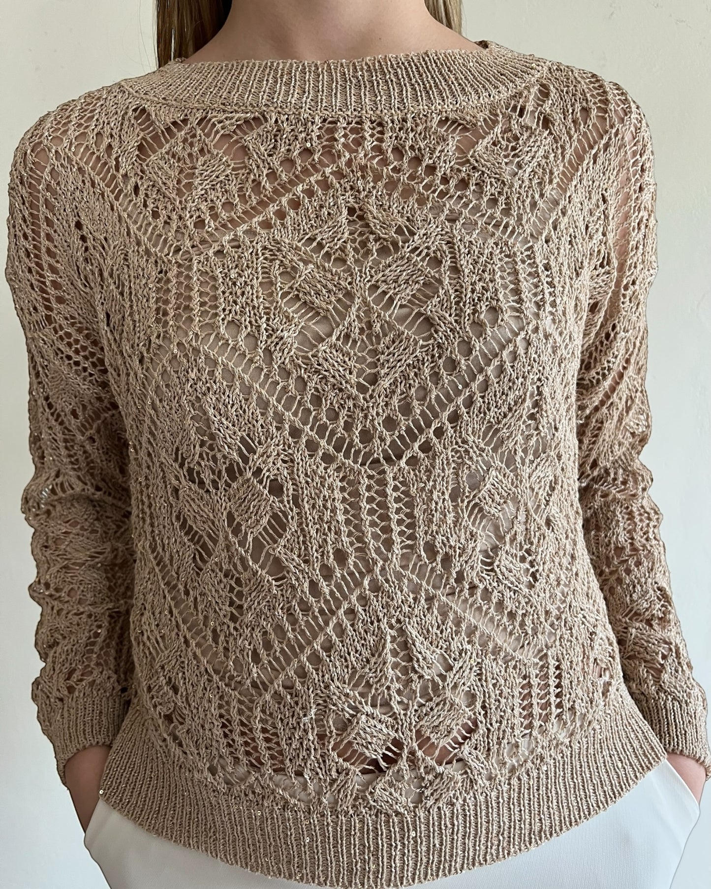 Maglia crochet con mini paillettes art. D90068 MOTEL