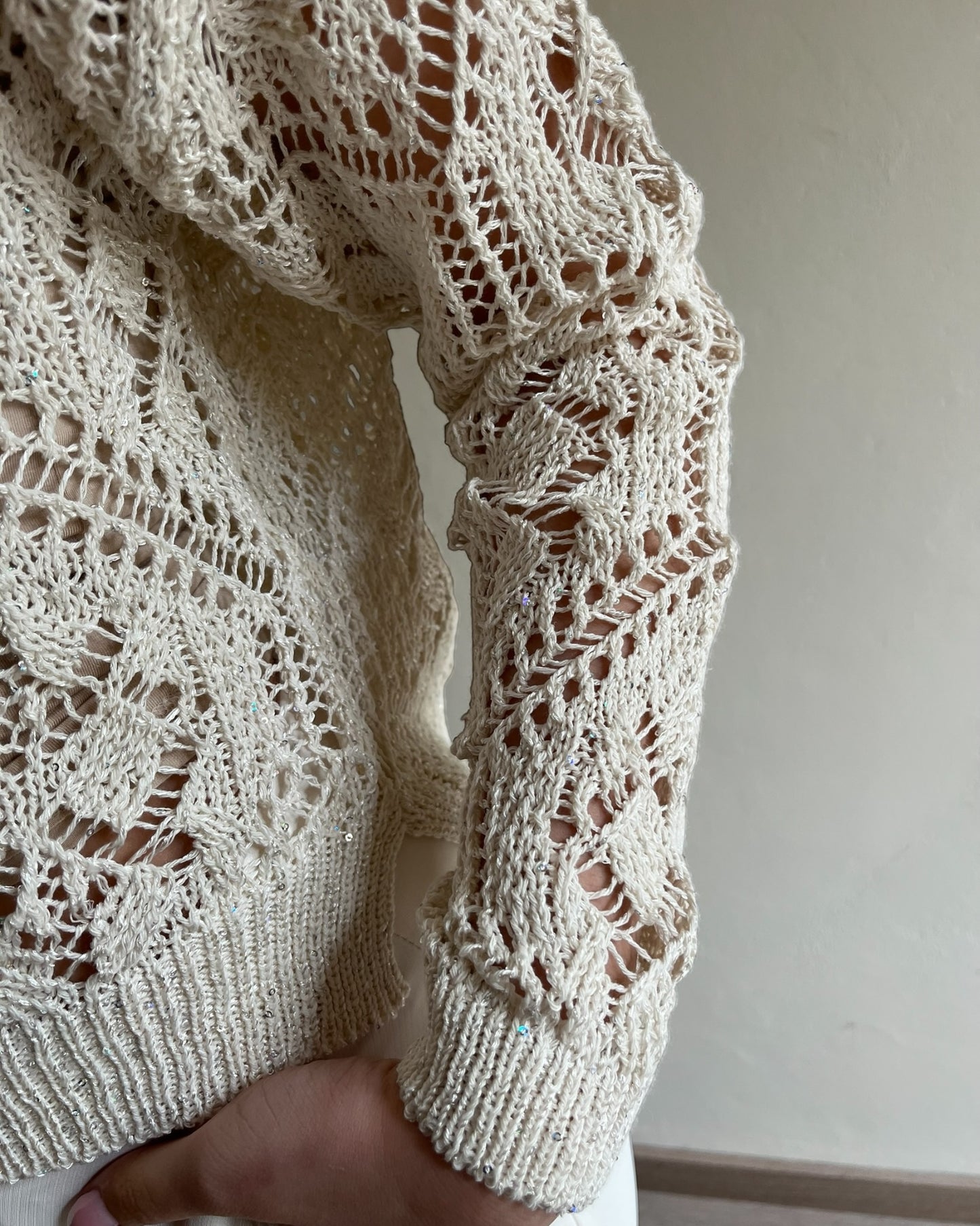 Maglia crochet con mini paillettes art. D90068 MOTEL