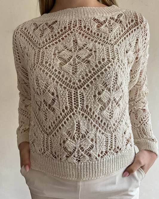 Maglia crochet con mini paillettes art. D90068 MOTEL