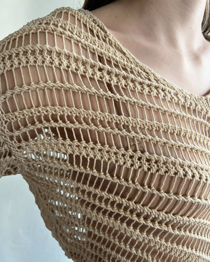 Maglia crochet scollo V manica lunga art. 3AB3023 VICOLO