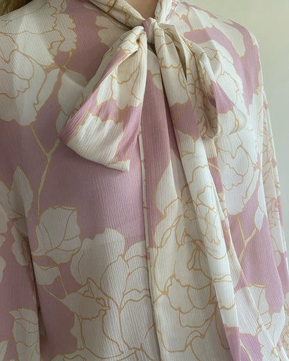 Camicia floreale con fiocco art. S25C076 CAMP TENSIONE IN