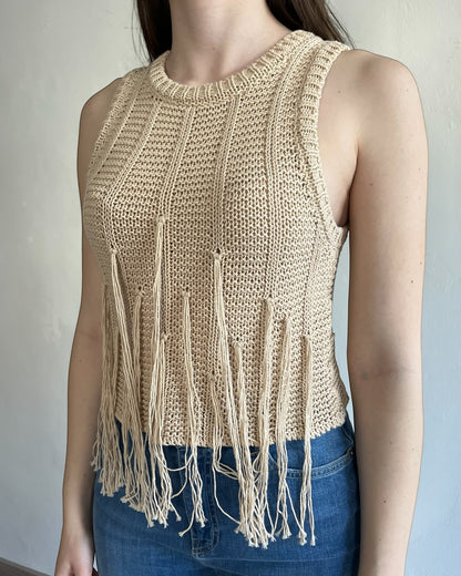 Top in maglia con frange art. 3AB3024 VICOLO
