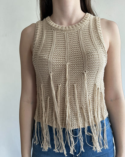 Top in maglia con frange art. 3AB3024 VICOLO