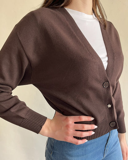 Cardigan crop scollo V art. 7AB7056 VICOLO
