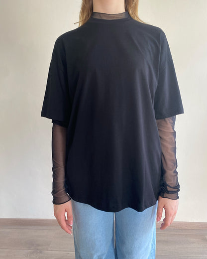 T-shirt con manica tulle art. UD0151 VICOLO
