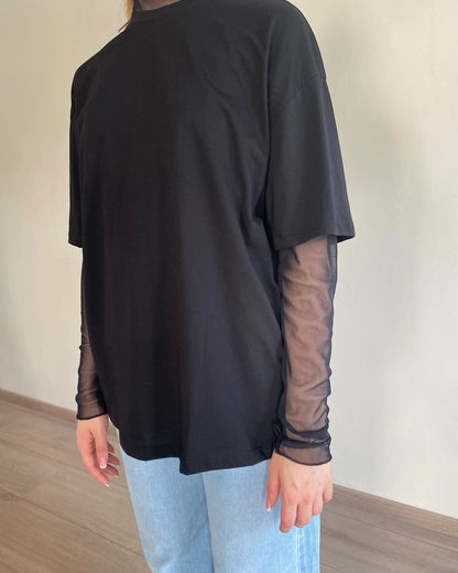 T-shirt con manica tulle art. UD0151 VICOLO