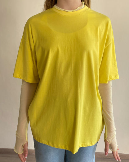 T-shirt con manica tulle art. UD0151 VICOLO