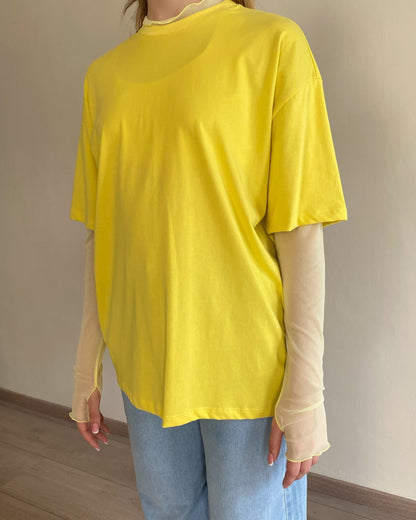 T-shirt con manica tulle art. UD0151 VICOLO