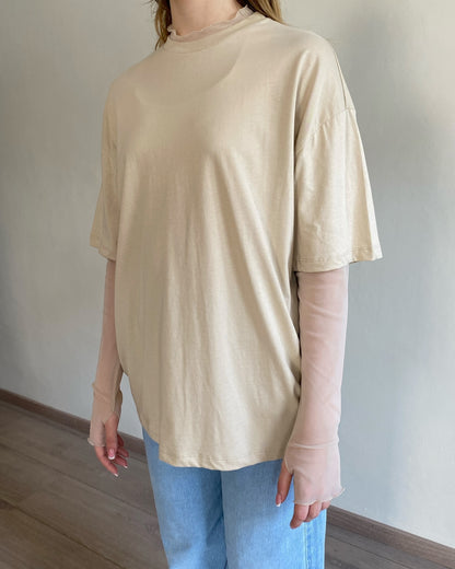T-shirt con manica tulle art. UD0151 VICOLO