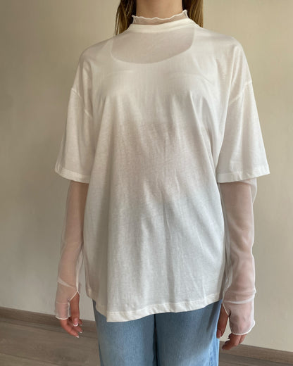 T-shirt con manica tulle art. UD0151 VICOLO