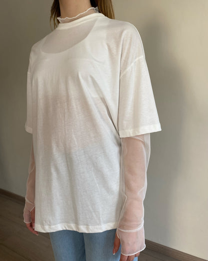 T-shirt con manica tulle art. UD0151 VICOLO