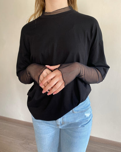 T-shirt con manica tulle art. UD0151 VICOLO