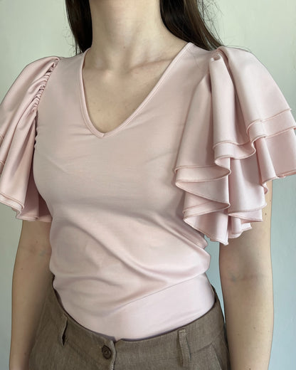 T-shirt con balze su manica art. TAE4LNR IMPERIAL