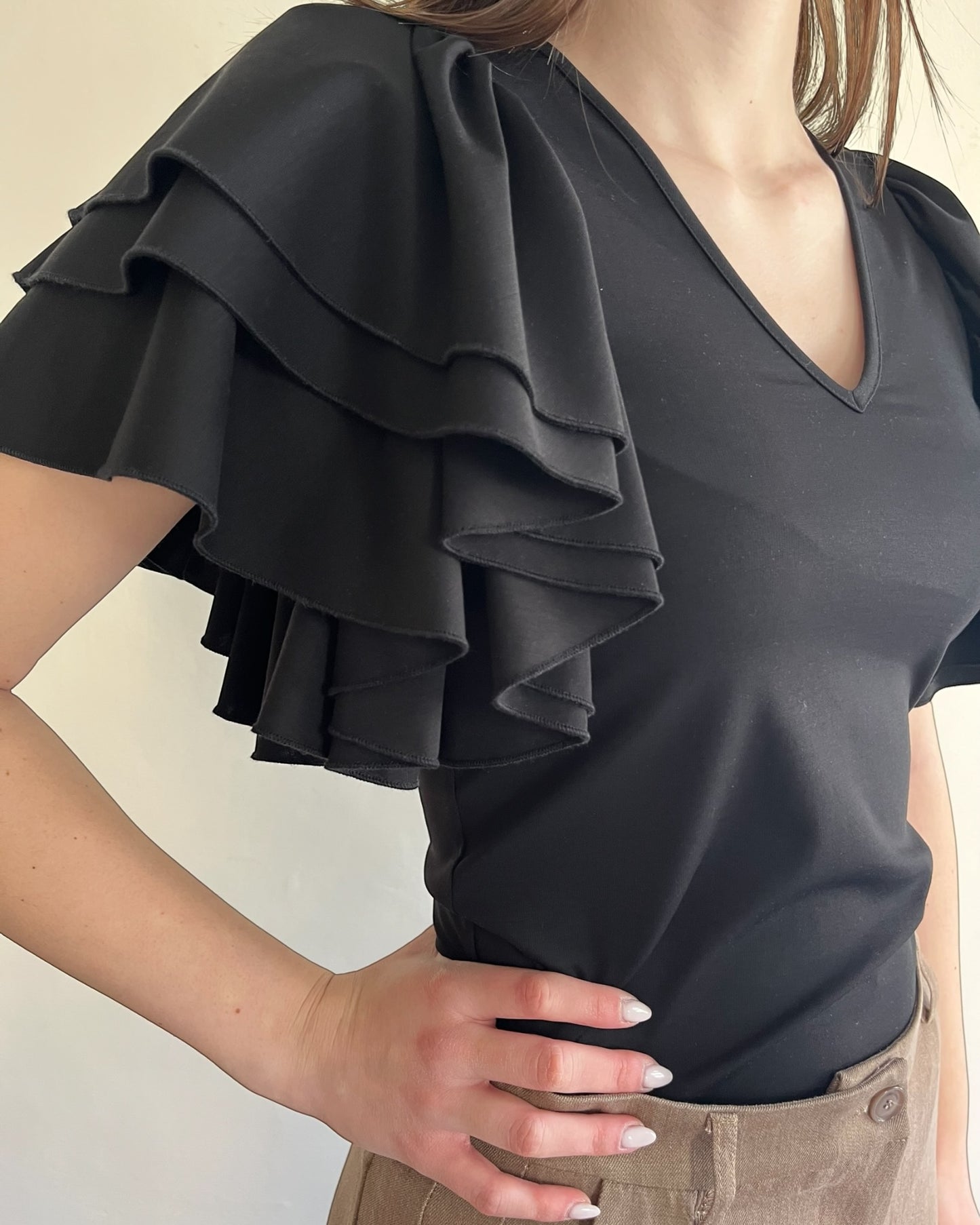 T-shirt con balze su manica art. TAE4LNR IMPERIAL