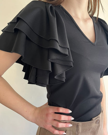 T-shirt con balze su manica art. TAE4LNR IMPERIAL