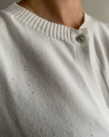 Cardigan corto con micro paillettes art.L129YBF AZALEA Lola di Sandro ferrone