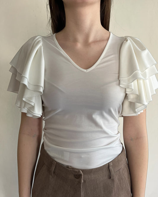 T-shirt con balze su manica art. TAE4LNR IMPERIAL