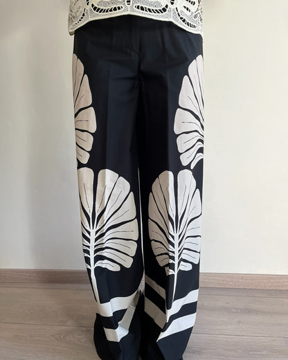 Pantalone con stampe foglie art. PDISWCNA DIXIE